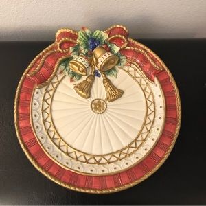 New Christmas Deer by Fitz and Floyd Classics Canape Plate Wall Decor 9-1/4”